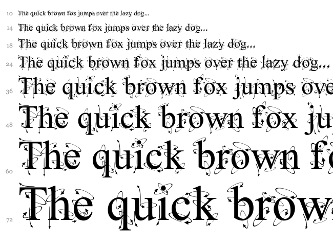 Kingthings Frontwards / Backwards font waterfall